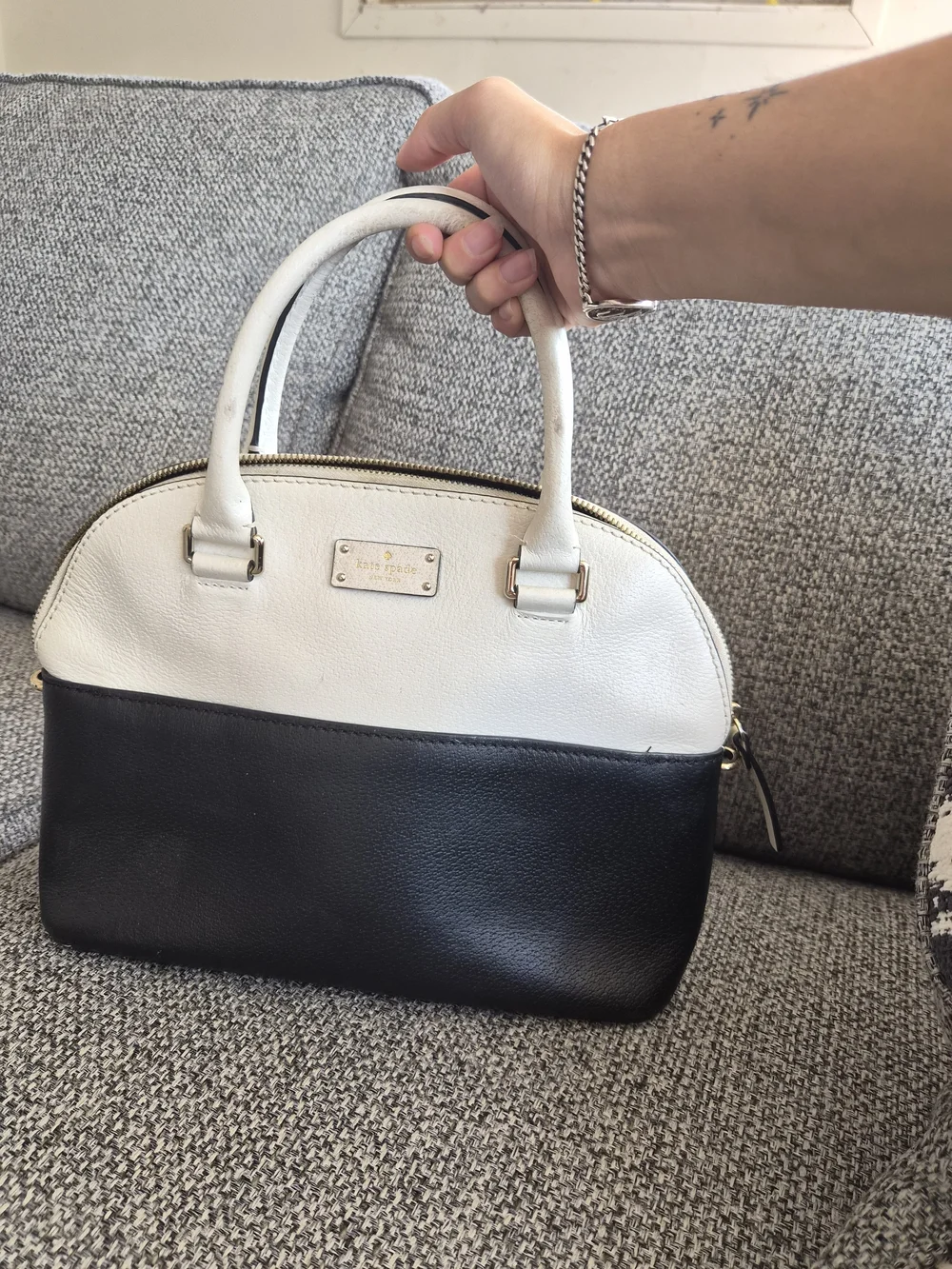 kate spade Two-Tone Black and White Dome Satchel